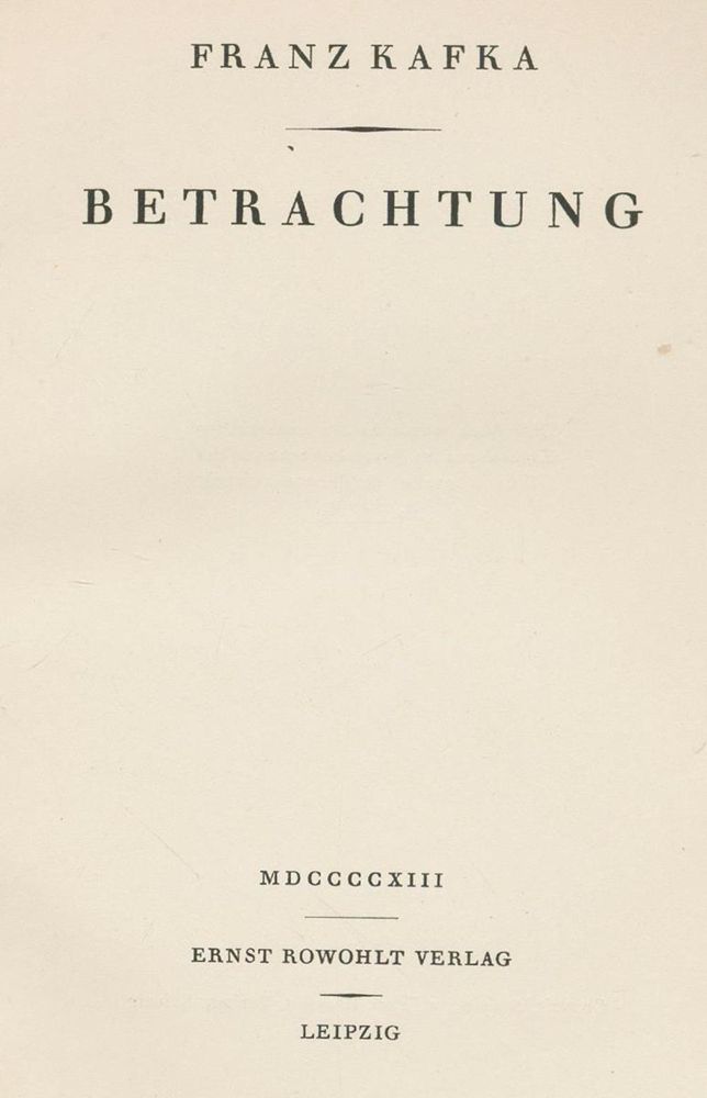 Große Abbildung Nr.1: 121-809 Kafka,F.: (Literatur und illustrierte Bücher 20.Jahrhundert - Alte Literatur in modernen Ausgaben)
