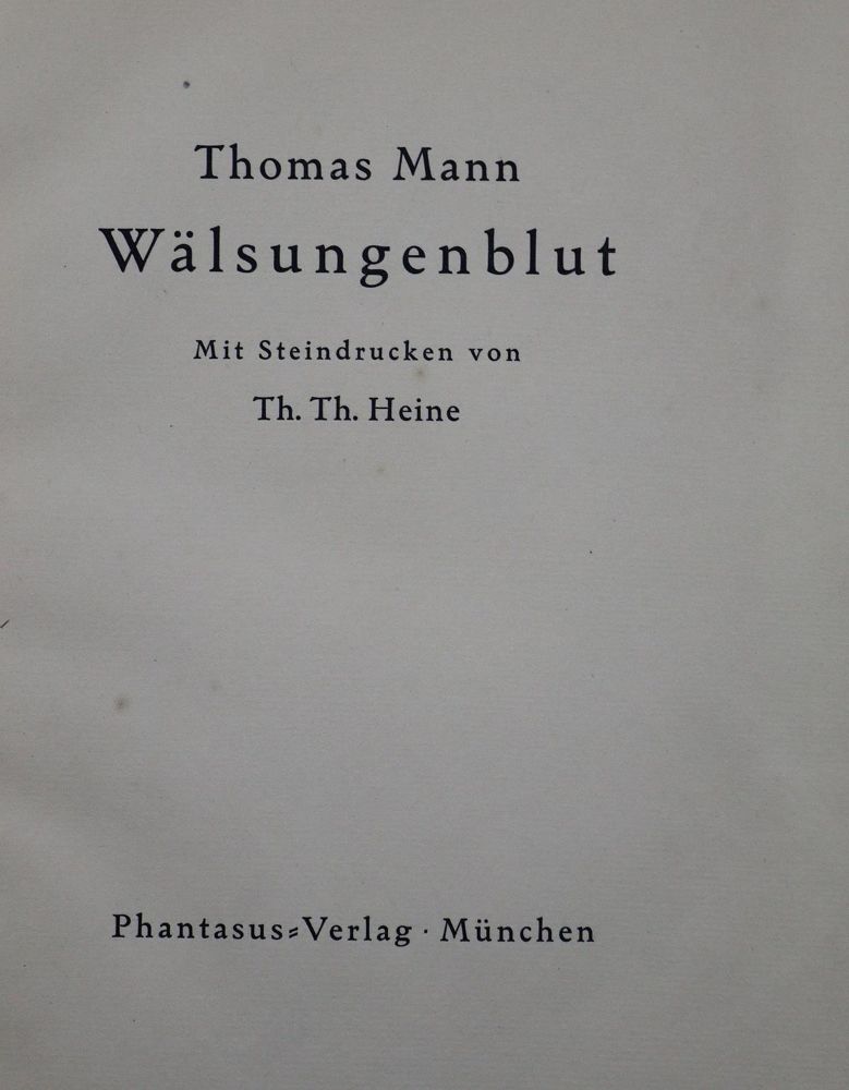 Große Abbildung Nr.2: 121-845 Mann,T.: (Literatur und illustrierte Bücher 20.Jahrhundert - Alte Literatur in modernen Ausgaben)