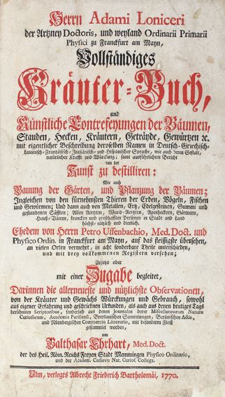 Große Abbildung Nr.1: 121-907 Lonicer,A.: (Botanik, Kräuterbücher)