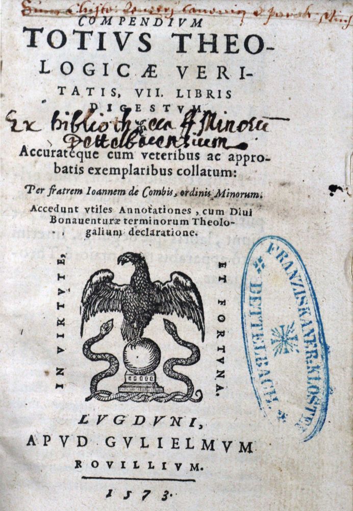 Große Abbildung Nr.1: 121-93 Combes,J.de.: (Alte Drucke, Handschriften und Theologie)