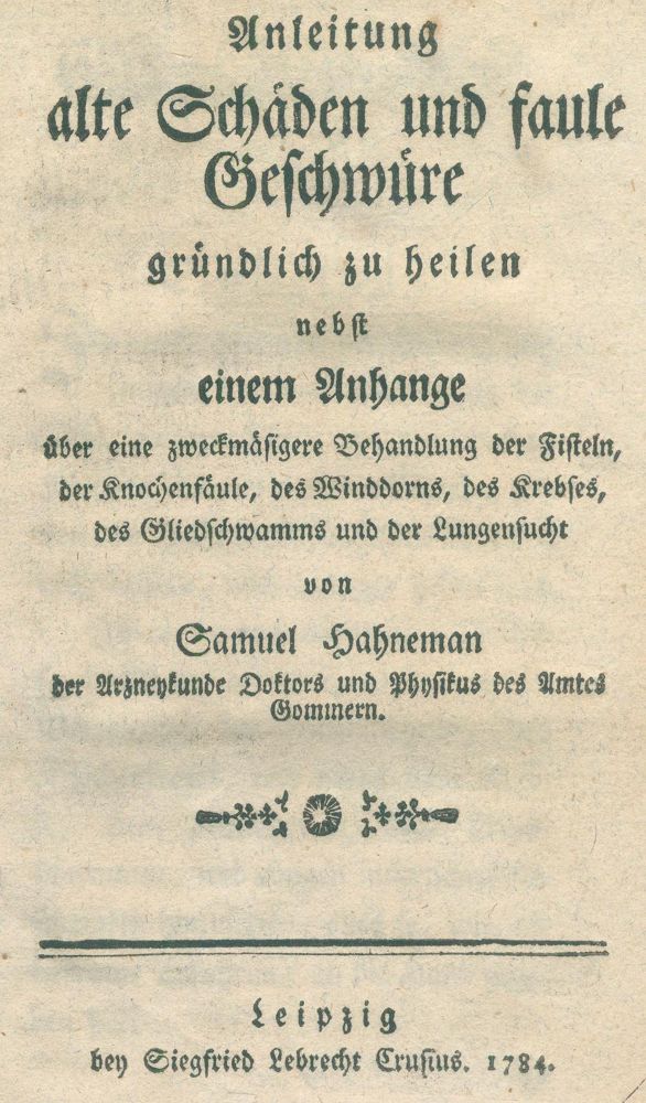 Große Abbildung Nr.1: 121-942 Hahnemann,S.: (Medizin)