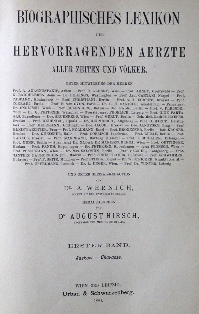 Große Abbildung Nr.1: 121-948 Hirsch,A. (Hrsg.).: (Medizin)