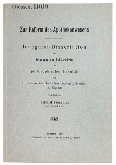 Große Abbildung Nr.1: 121-955 Fresenius,E.: (Medizin, Pharmazie)