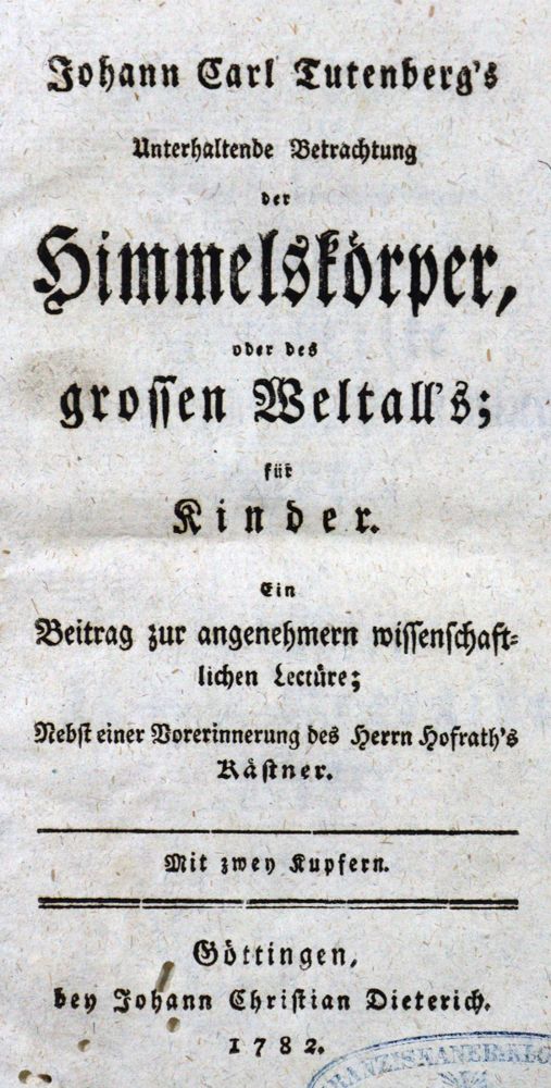 Große Abbildung Nr.1: 121-988 Tutenberg,J.C.: (Verschiedene Gebiete - Varia, Astronomie)