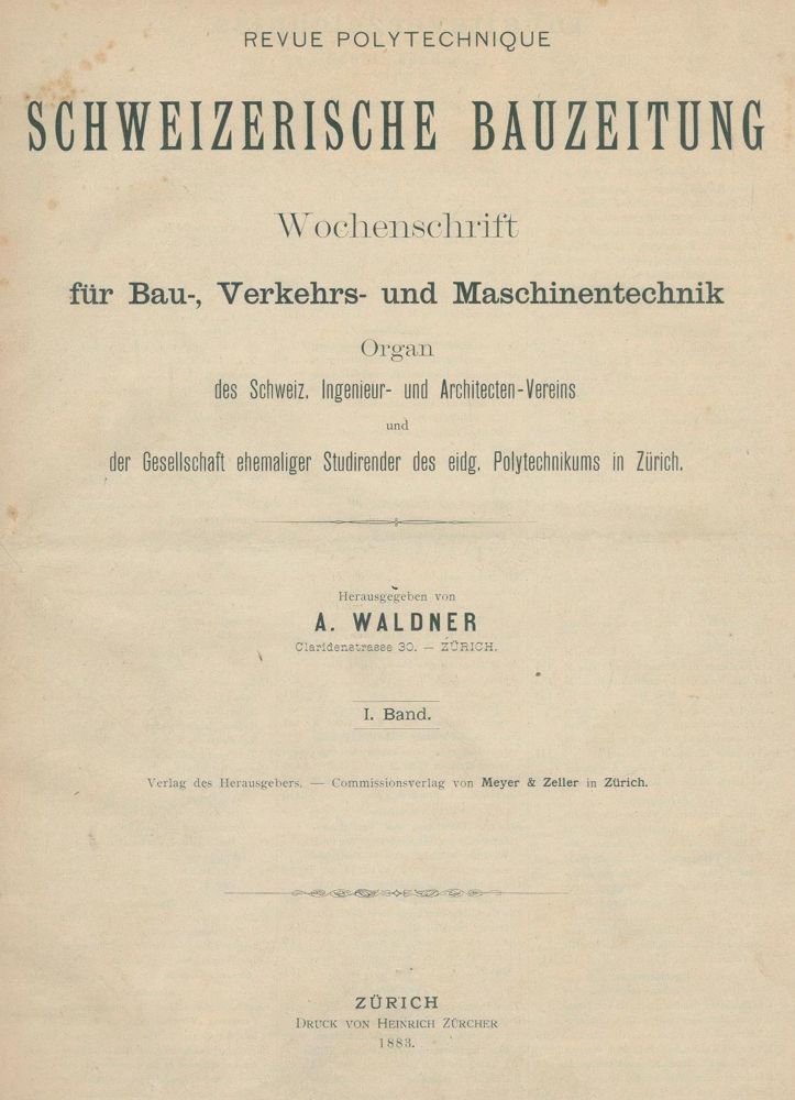 Große Abbildung Nr.1: 121-991 Revue polytechnique.: (Verschiedene Gebiete - Varia, Bauwesen)