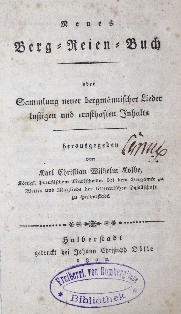 Große Abbildung Nr.1: 121-993 Kolbe,K.C.W.: (Verschiedene Gebiete - Varia, Bergbau)