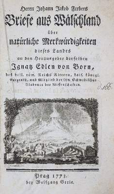 Bild Nr.1: 121-1021 Ferber,J.J.: (Verschiedene Gebiete - Varia, Geologie - Mineralogie u. Paläontologie)