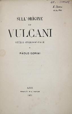 Bild Nr.1: 121-1022 Gorini,P.: (Verschiedene Gebiete - Varia, Geologie - Mineralogie u. Paläontologie)