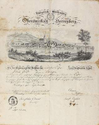 Bild Nr.1: 121-1035 Handwerksbrief: (Verschiedene Gebiete - Varia)