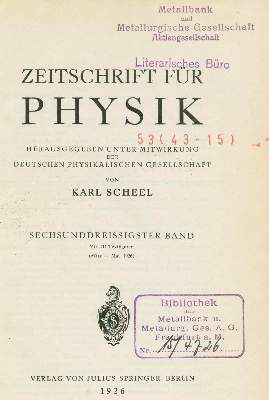 Bild Nr.1: 121-1062 Pauli,W.: (Verschiedene Gebiete - Varia, Physik)