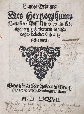 Bild Nr.1: 121-1158 Landesordnung.: (Deutschland, Preussen)