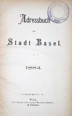 Bild Nr.1: 121-1256 Adressbuch: (Schweiz, Basel)
