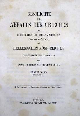 Bild Nr.1: 121-1343 Prokesch-Osten,A.v.: (Verschiedene Länder - Geschichte, Griechenland)