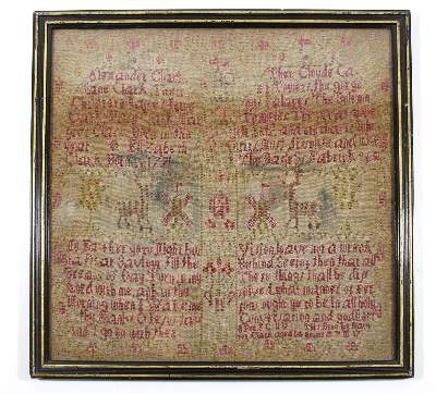 Bild Nr.1: 121-1430 Stickmustertücher 18.Jh.: (Varia, Handarbeiten u. Schneiderei)