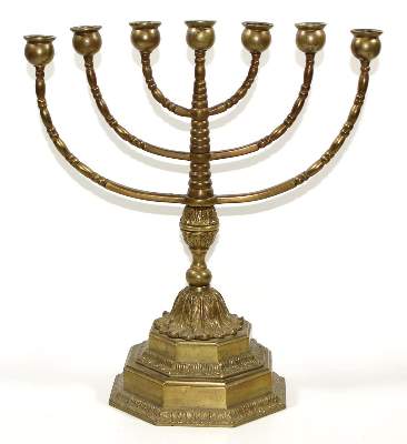Bild Nr.1: 121-1431 Menora Messingleuchter.: (Varia, Judaica)