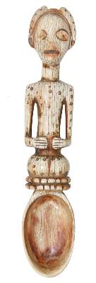 Bild Nr.1: 121-1492 Elfenbeinlöffel Lega: (Afrika, Sammlung Nerlich München)