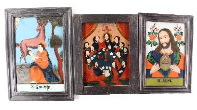 Bild Nr.2: 121-1610 Hinterglasmalerei.: (Glas, Christliches)