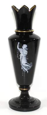 Bild Nr.1: 121-1617 Große Biedermeier Glasvase: (Glas, Vase)