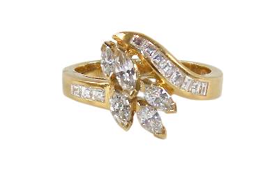 Bild Nr.1: 121-1702 Damenring 750 GG: (Schmuck, DRC Pforzheim)