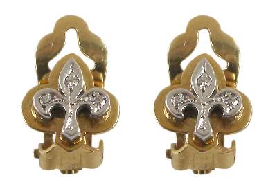 Bild Nr.1: 121-1712 Paar Ohrclips "Lilienblüte": (Schmuck, DRC Pforzheim)