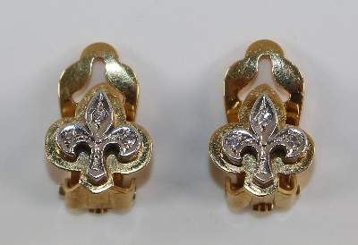 Bild Nr.2: 121-1712 Paar Ohrclips "Lilienblüte": (Schmuck, DRC Pforzheim)