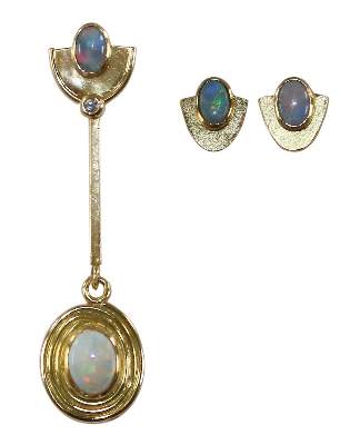 Bild Nr.1: 121-1717 Opal-Ensemble 750 GG: (Schmuck)