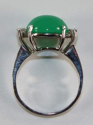 Bild Nr.2: 121-1733 Chrysopras Brillantring: (Schmuck, Ringe)