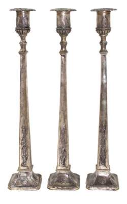 Bild Nr.1: 121-1744 Alfred Bodemer 3 Kerzenleuchter: (Silber)