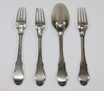 Bild Nr.2: 121-1745 Barockgabel u. -löffel: (Silber)