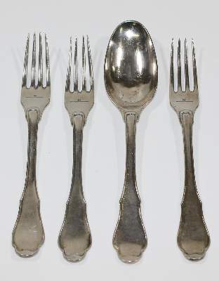 Bild Nr.3: 121-1745 Barockgabel u. -löffel: (Silber)