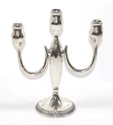 Bild Nr.1: 121-1746 Gebr. Kühn 3-Arm-Leuchter: (Silber)