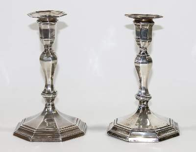 Bild Nr.1: 121-1765 Sheffield Paar Kerzenständer: (Silber)