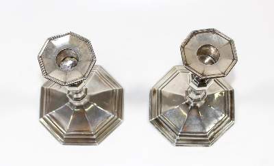 Bild Nr.2: 121-1765 Sheffield Paar Kerzenständer: (Silber)