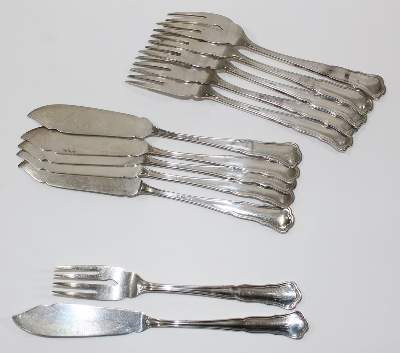 Bild Nr.2: 121-1777 Wilkens Bremen Fischbesteck: (Silber)