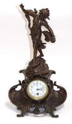 Bild Nr.1: 121-1842 Jugendstil Figurenuhr: (Uhren)