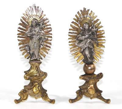 Bild Nr.1: 121-1868 Paar Figuren für Hausaltar: (Volkskunst, Religiöse Volkskunst)