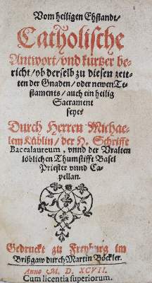 Bild Nr.1: 121-198 Kublin,M.: (Alte Drucke, Handschriften und Theologie)