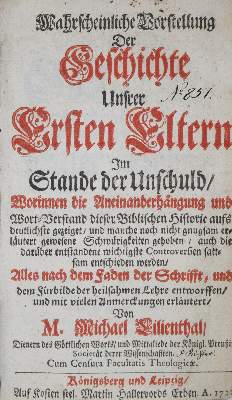 Bild Nr.1: 121-203 Lilienthal,M.: (Alte Drucke, Handschriften und Theologie)