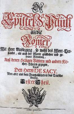 Bild Nr.1: 121-259 Sacy,(L.I.) de (u. A.Le Maistre).: (Alte Drucke, Handschriften und Theologie)