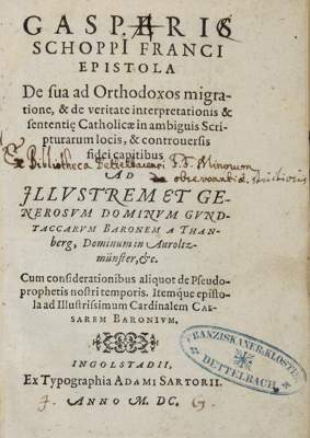 Bild Nr.1: 121-268 Schoppe,C.: (Alte Drucke, Handschriften und Theologie)