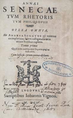 Bild Nr.1: 121-271 Seneca,L.A.: (Alte Drucke, Handschriften und Theologie)