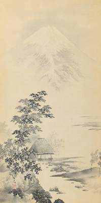 Bild Nr.2: 121-2764 Fuji u. Berglandschaft.: (Künstlergraphik, Japan)