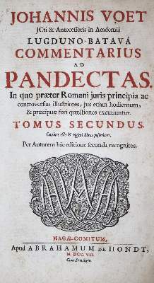 Bild Nr.1: 121-296 Voet,J.: (Alte Drucke, Handschriften und Theologie)