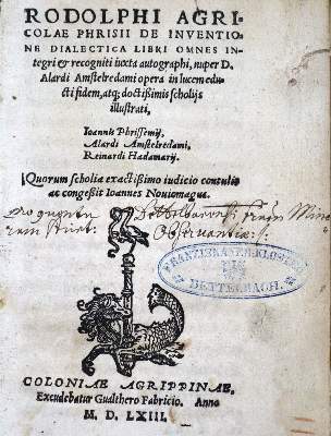 Bild Nr.1: 121-3 Agricola,R. (d.Ä.).: (Alte Drucke, Handschriften und Theologie)