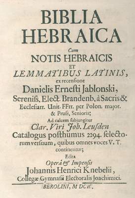 Bild Nr.1: 121-35 Biblia hebraica.: (Bibeln)