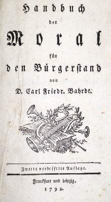 Bild Nr.1: 121-658 Bahrdt,C.F.: (Literatur und illustrierte Bücher bis 19.Jahrhundert)