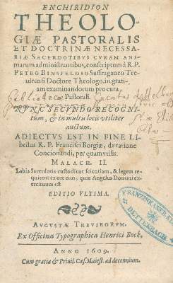 Bild Nr.2: 121-68 Binsfeld,P.: (Alte Drucke, Handschriften und Theologie)
