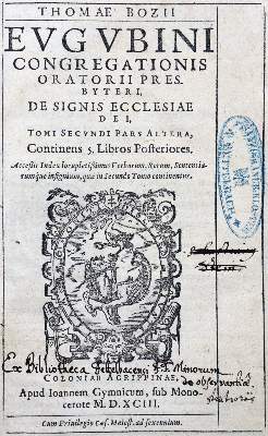 Bild Nr.1: 121-73 Bozio,T.: (Alte Drucke, Handschriften und Theologie)