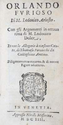 Bild Nr.1: 121-8 Ariosto,L.: (Alte Drucke, Handschriften und Theologie)