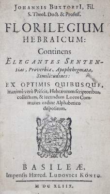 Bild Nr.1: 121-81 Buxtorf,J.: (Alte Drucke, Handschriften und Theologie)